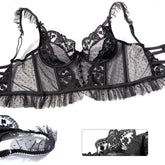 Women's Lingerie Set - Lace Push-Up Brassiere & Transparent Panty in Wedding White